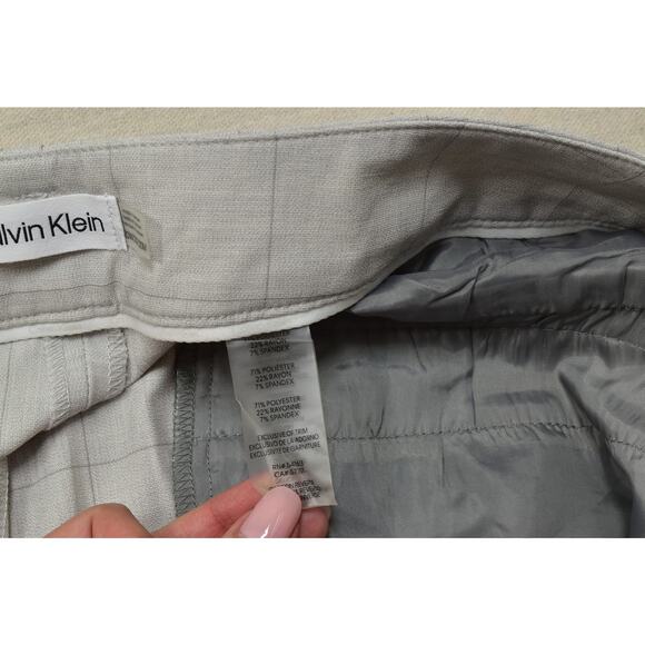 Calvin Klein Men's Gray Plaid Trousers Plus Size 20W Spandex Comfort Polyester - Picture 7 of 8